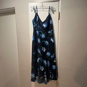 Banana Republic Navy Blue Floral Midi Dress